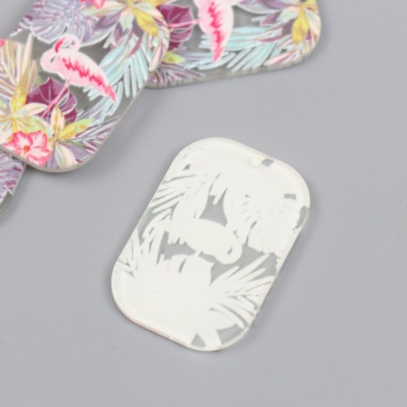 Acryl's work decor "Flamingo and exotic flowers" 0.2x2.6x4 cm-1