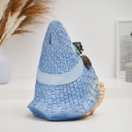 The piggy bank "Goblin in a blue cap with birds" 26x21x20cm-2