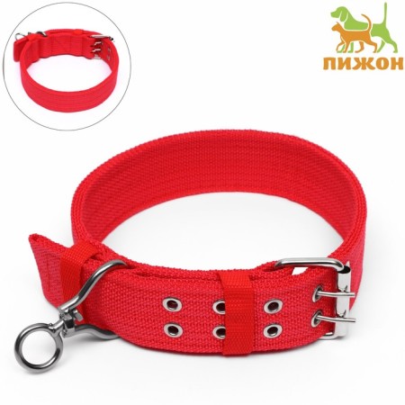 Four-layer collar with a swivel, 65 x 4 cm, Osh 54-60 cm, polyester, red