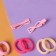 Caramel hair set (10 elastic bands 1.5 cm, 2 clamps 3 cm) hearts, pink