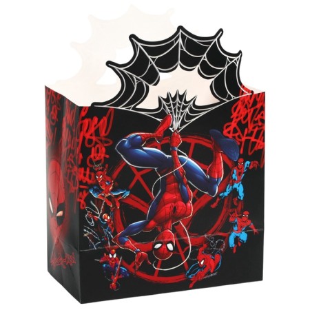 Gift package with packaging paper with silence, 22x22x12 cm, spider-man-2