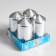 Set of candles-cylinders, 3.8x7 cm, 4 pieces, silver metallic