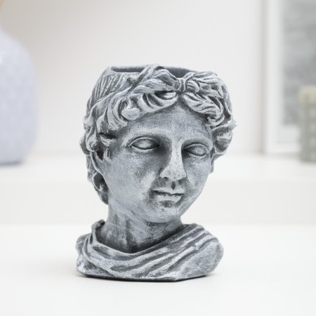 Figure pot "Girl's head" under stone, 10x13cm-1