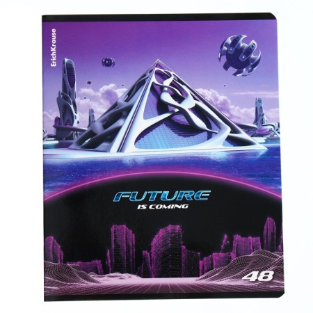 Notebook of 48 sheets in the Erichkrause "Future" cage, glossy lamination, cover covering cardboard, mix-2