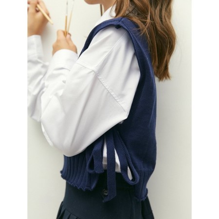 Knitted children's vests Amarobaby Bow, height 128 cm, blue color-8