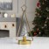 LED figure "Golden Christmas tree" 14 × 32 × 14 cm, metal, AAX3 batteries (not complete), glow warm white