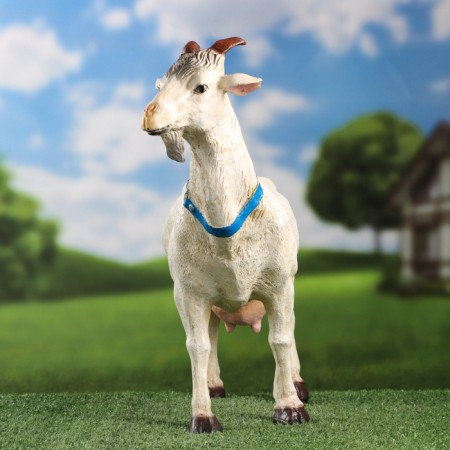 Garden figure "Goat with horns" 38x42cm-1