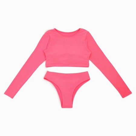 Female Separate Minaku swimsuit with a scarf pink color, size 42-4