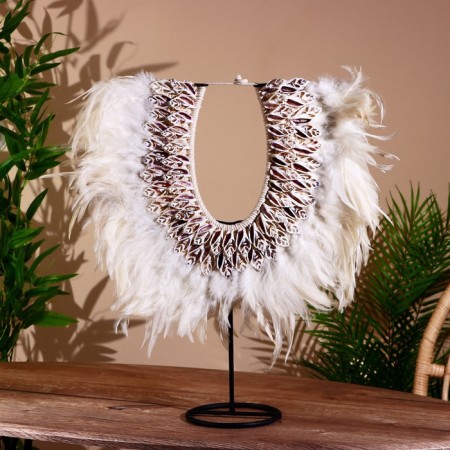 Decor "horseshoe" feather, shell 47x15x50 cm