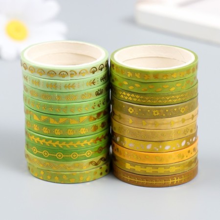 Glue tape Paper "Summer mood" set of 20 pcs width. 0.5 cm dl. 2 m 4x10 cm