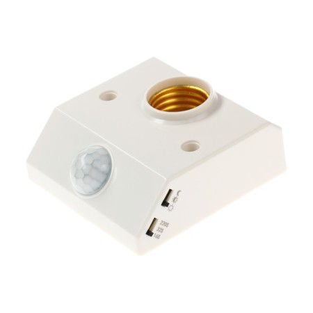 E27 cartridge with a motion sensor, 220 V, white