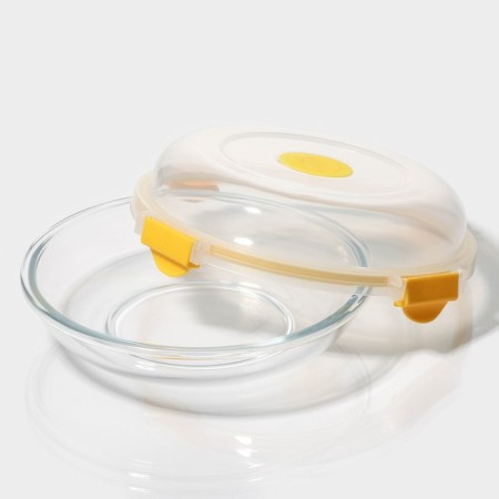 Container made of heat -resistant glass of the share, round, 500 ml, 19 × 8 cm-4