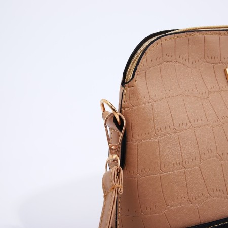 Cross-Bodi Bag on a zipper, beige color-4