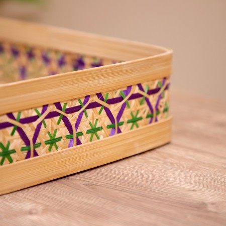 Wicker basket, from bamboo 30x23x8 cm-3