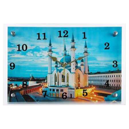 Carty clock is wall-mounted, interior "mosque" silent, 25 x 35 cm