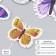 Butterflies cardboard double wings "newspaper" set 12 pcs h = 4-10 cm on magnet