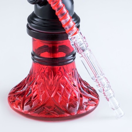 Hookah "Taishet", small, mine flat ornament, 27 cm, d bowl-5 cm, red-4