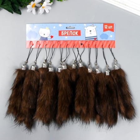 Fluffy on the suspension "tail" color h = 12 cm, mix-6