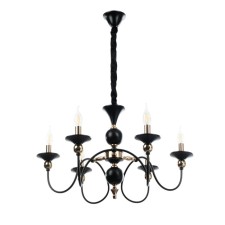 Milano chandelier 6he14 40W black and gold 68x68x79 cm