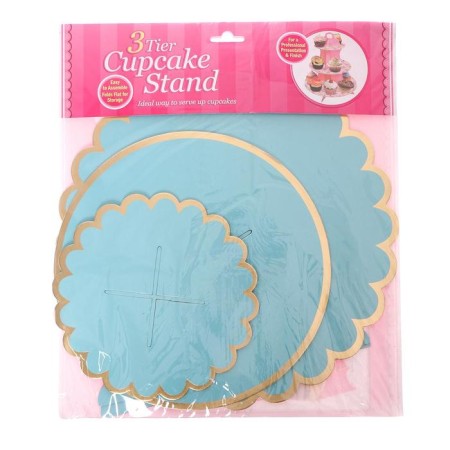 Tree -tier cake stand, blue-1