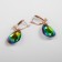 Earrings with “Illusion” rhinestones, a drop is large, the color is white-bonzine in gold
