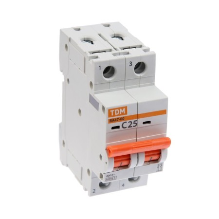 Switch automatic TDM VAL47-60, 2P, 25 A, 6 KA, C, SQ0223-0095-1