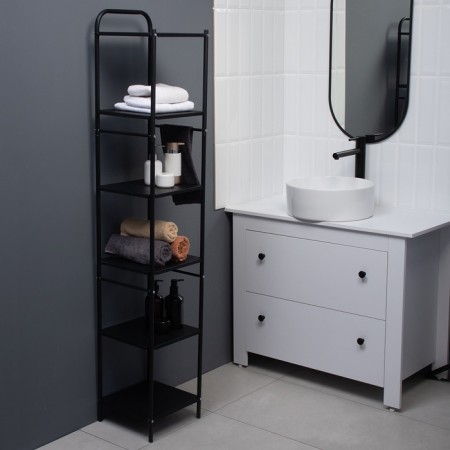 Six -haired floor rack 29 × 29 × 158.5 cm, black color-7