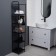 Six -haired floor rack 29 × 29 × 158.5 cm, black color