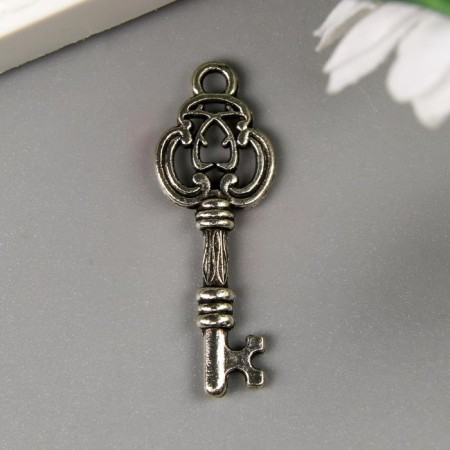 Suspension "key" color silver 1x2.5 cm