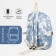 Youth backpack from textiles on lightning, 3 pockets, blue color