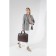 Women's bag El Masta with a zipper, 2 outer pockets, a long belt, a dark brown color