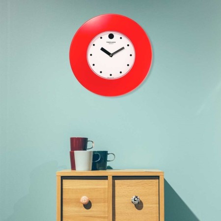 Watch Wall Round "Classics", silent, red rim, D-37 cm, dial 22 cm-3