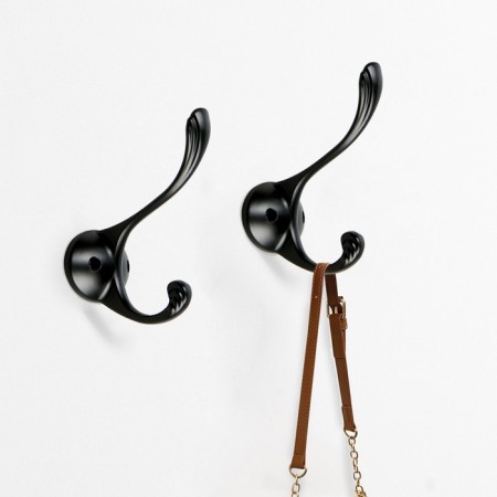 Furniture hook CAPPIO RARITY, two -rod, black color, 4 pcs.-5