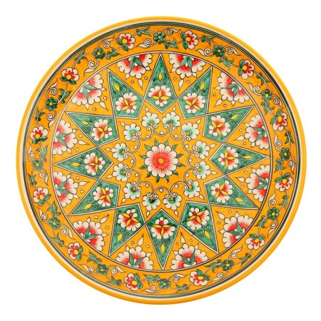Largan Rishtan ceramics "Flowers", 31 cm, yellow-2