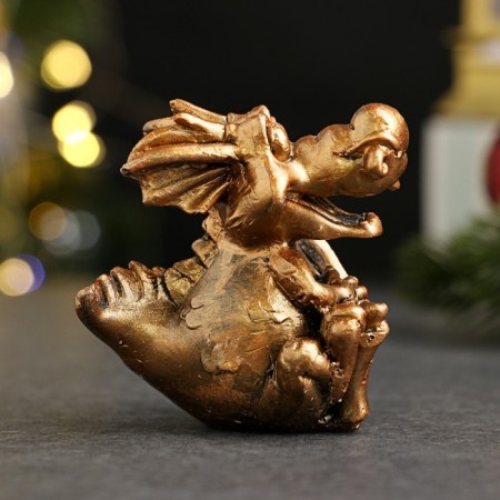 The figure "Dragon wishes profit" bronze, 5x4x4cm-3