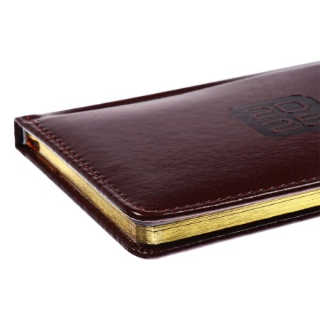 Pocket Dated 2025, 64 sheets, Devente.bravo, solid cover to leatzers with foam rubber, thermo embossing, block 70 g/m2, brown, 155 x 95mm-4