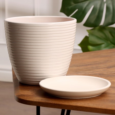 Pot floral spiral white crocus No. 3, 2.3 l, d - 17.7 cm-1