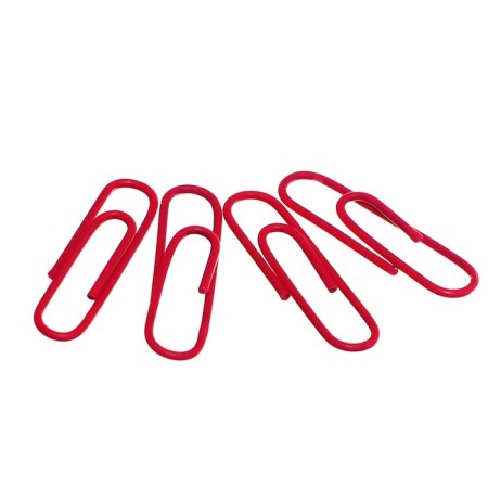 Office paper clips 28 mm, 100 pcs, Erichkrause "Neon", with vinyl coating, pink-1