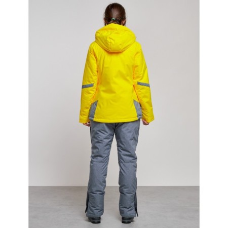 Ski costume female winter, size 46, yellow color-3