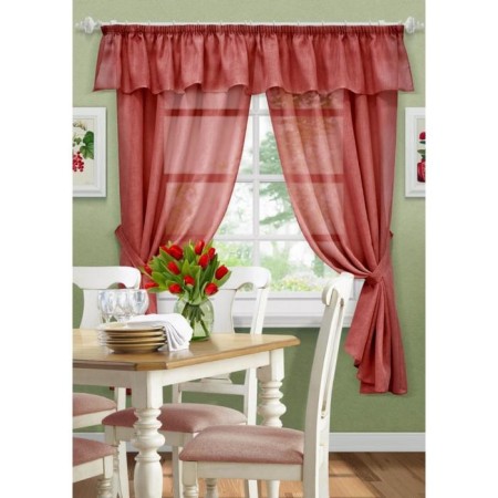 Set of curtains Chain -S, size 140x185 cm - 2 pcs, lambrequin 286x38 cm, 2 grabbing