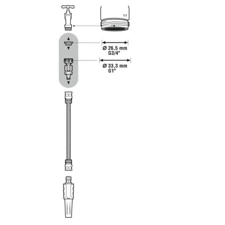 Fitting, internal thread, hinge, 1/2 "(12 mm) - 1" (25 mm), plastic, gardena-2
