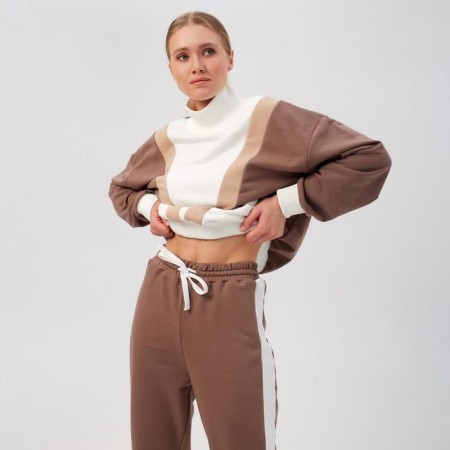 Women's costume (sweatshirt, trousers) minku: Casual Collection Color Ecrew, size 42-4