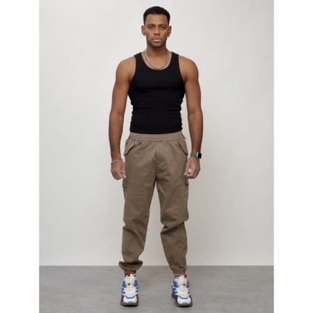Cargo jeans men, size 44, beige color-2