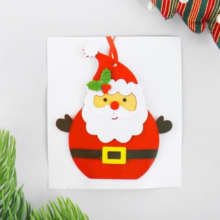 Set for creativity - Create a Christmas tree decoration from the felt "Santa Claus - Red Nose"-2