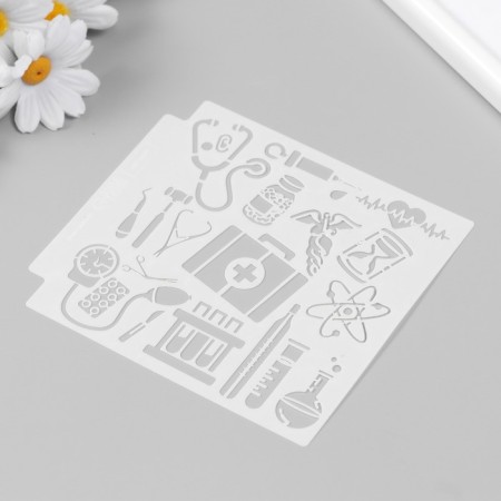 Plastic stencil "Medicine" 13x13 cm-4