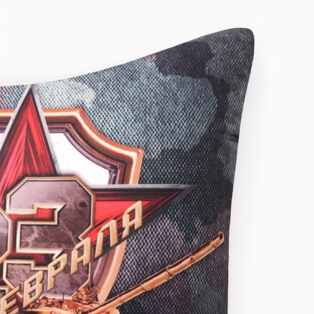Decorative Ethel Pillow "February 23" 40x40 cm, velor, 100% p/e-1