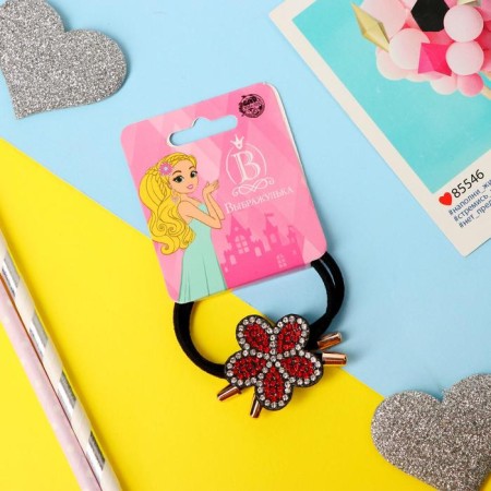 Hair gum "Frida" Red Flower