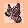 Thermal appliance "butterfly", with sequins, 15 × 12 cm, black/pink color