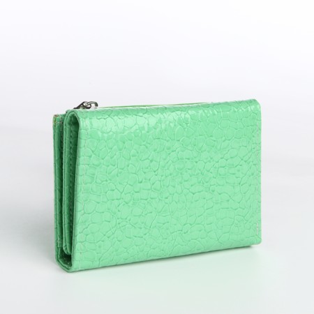 Women's wallet on magnet, green color-1