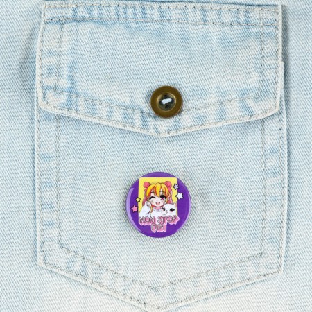 Metal icon, sunset "Cute anime", d = 2.5 cm, mix-18